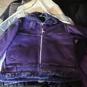 Purple leather coat